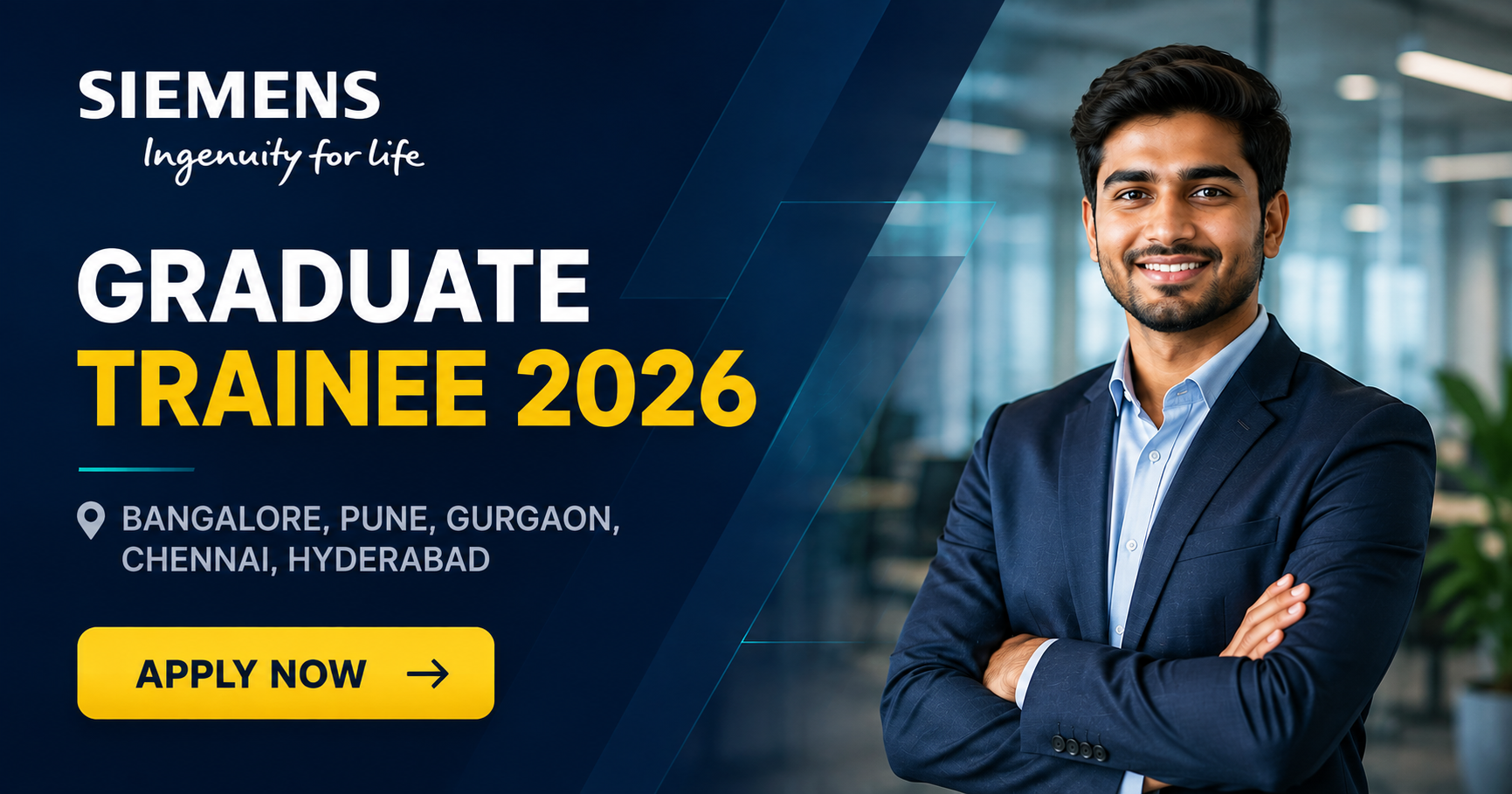 Siemens Graduate Trainee MASS HIRING 2026 – Multiple Cities, Freshers Eligible
